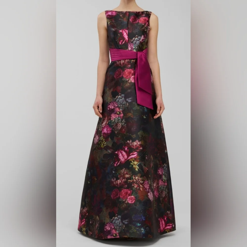 Kay Unger Nicoletta Gown in Mulberry multi combo 0